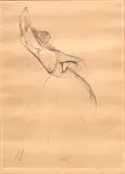 Max Pollak, Untitled, Drypoint Etching on Paper with Colors, Elsa Krueger