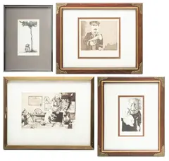 Etchings by Charles Bragg, Pencil Signed 4 pcs, offered Feb 2024