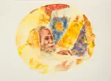 Chaim Gross, Untitled, Lithograph in Colors on Arches Paper, "Portrait of a Man"