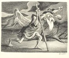 Untitled by William Gropper, Lithograph on Wove Paper, 1952, "Diogenes", offered Feb 2024