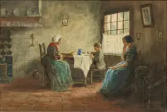 Thomas Raphael Congdon, Untitled, Watercolor on Paper, 19th C., "Dutch Interior Scene"
