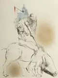 Untitled by Salvador Dalí, Drypoint And Etching on Japon Paper, 1969, "Femme Au Couchon, from Faust", offered Jan 2024
