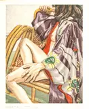 Philip Pearlstein, Untitled, Etching with Aquatint on Wove Paper, 1982, "Seated Nude with Kimono"