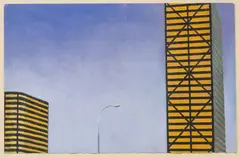 Daniel Morper, Untitled, Pastel on Paper 1980, "Cyclops - Southfield Town Center Complex"