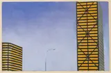 Daniel Morper, Untitled, Pastel on Paper 1980, "Cyclops - Southfield Town Center Complex"
