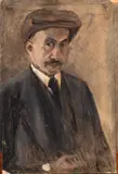 Max Liebermann, Untitled, Oil on Board, "Self Portrait"
