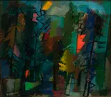 Remo Farruggio, Untitled, circa 1947, Acrylic on Artist Board Abstract