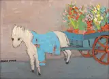 Moura Chabor, Untitled, Oil on Canvas, Pony with Flower Cart