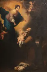 Untitled by Bartolomé Esteban Murillo, Oil on Canvas, Ca. 19th, "The Vision of Saint Felix of Cantalice", offered Jan 2024