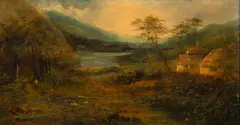Untitled by John Wallace, Oil on Artist Board Ca. 19th C., "Lake District, England", offered Jan 2024
