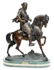 Untitled by Antoine-Louis Barye, Bronze Sculpture, Arab on Horse, offered Jan 2024