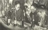 William S. Gisch, Untitled, Lithograph 1930, in a French Cafe