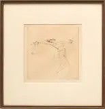 Troy Kinney, Untitled, Etching on Paper, "Dancer with Vine"