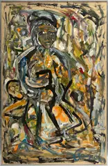 Untitled by Jack Faxon, Acrylic on Board "Figure in Abstract", offered Jan 2024