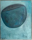 Jack Faxon, Untitled, Acrylic on Masonite 1972, "Blue Circle"