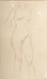 George Grosz, Untitled, Charcoal on Laid Paper, 1916, "Headless Nude"