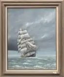 Jim Clary, Untitled, Oil on Canvasboard, Ca. 1984, "The 13th Crossing"