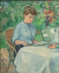 François Gall, Untitled, Oil on Canvas, 1963, "Woman Reading"