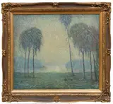 Ernest Harrison Barnes, Untitled, Oil on Canvas, "Impressionist Landscape"