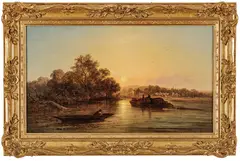 George Augustus Williams, Untitled, Oil on Canvas "A Summer Evening"
