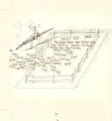 Saul Steinberg, Untitled, Ink on Paper, "Word Carrel"