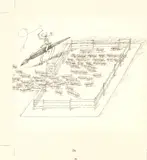 Saul Steinberg, Untitled, Ink on Paper, "Word Carrel"