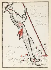 Karl Lagerfeld, Untitled, Ink, Charcoal And Graphite on Paper, 1981, "Bill"