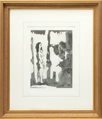 Untitled by Pablo Picasso, Aquatint on Wove Paper, 1966, "Peintre Et Modele Aux Cheveux Longs", offered Dec 2023