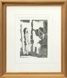 Pablo Picasso, Untitled, Aquatint on Wove Paper, 1966, "Peintre Et Modele Aux Cheveux Longs"