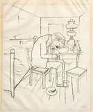 George Grosz, Untitled, Lithograph on Paper, 1921, "Schwimme, Wer Schwimmen Kann, Und Wer Zu Plump Ist, Geh Unter!"