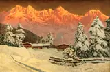 Alois Arnegger, Untitled, Oil on Canvas, Mountain Snow Scene