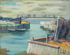 Tunis Ponsen, Untitled, Oil on Canvas, "Bridge over the Channel"