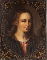 Domenichino, Untitled, Oil on Copper 18th/19th C., "Portrait of a Child, Luke 2:49"