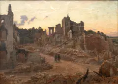 Alfred Renaudin, Untitled, Oil on Canvas, 1915, "Gerbéviller After the Battle of Grand-Couronné"