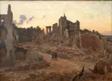 Alfred Renaudin, Untitled, Oil on Canvas, 1915, "Gerbéviller After the Battle of Grand-Couronné"