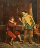 Paul Joseph Leyendecker, Untitled, Oil on Canvas, 1872, "Scene from the Merchant of Venice"