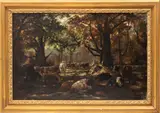 Auguste Bonheur, Untitled, Oil on Canvas, Ca. 1858, "Cattle Resting in the Shade of a Forest"