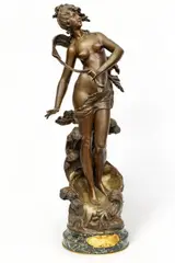 Untitled by Auguste Moreau, Bronze Sculpture Ca. 1900, "Naissance De La Pearle", offered Dec 2023