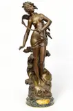 Auguste Moreau, Untitled, Bronze Sculpture Ca. 1900, "Naissance De La Pearle"