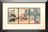 Toyohara Chikanobu, Ukiyo-e, Woodblock Print Triptych