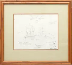 Artist's by Jim Clary, Pencil Work Sketch on Paper for "The Naming of Old Ironsides" Ca. Later 1970s, offered Dec 2023