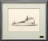 Jim Clary, Untitled, Ink Sketch on Paper, Ca. 1970s, the Great Lakes Freighter J. Burton Ayers