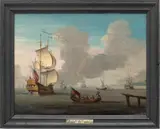 Untitled by Willem van de Velde the Younger, Oil on Wood Panel, Ca. 1860, "A Ship of War", offered Dec 2023