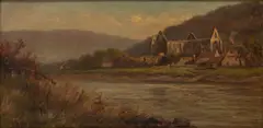 Sydney M. Broad, Untitled, Oil on Canvas Ca. 1900, "Tintern Abby, Cardiff"
