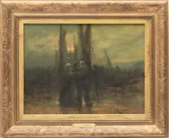John Ambrose Donovan, Untitled, Oil on Canvas Board, Ca. 1903, "Home Again"