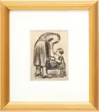Untitled by Käthe Kollwitz, Print Stehende Mutter, Ihr Bublein Futternd, offered Dec 2023
