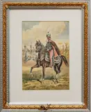 Stephan Pajaczkowski, Untitled, Watercolor on Paper, "Prince Józef Poniatowski on Horseback"