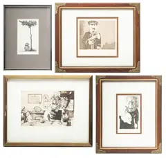 Etchings by Charles Bragg, Pencil Signed 4 pcs, offered Dec 2023