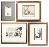 Charles Bragg, Etchings, Pencil Signed 4 pcs
