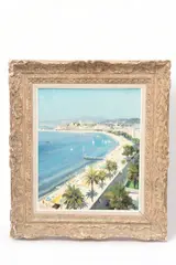 Gabriel Deschamps, Untitled, Oil on Canvas Ca. 1960, "Promenade Cote D'Azur"